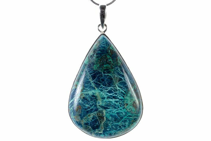 Vibrant Chrysocolla & Shattuckite Pendant - Sterling Silver #321601